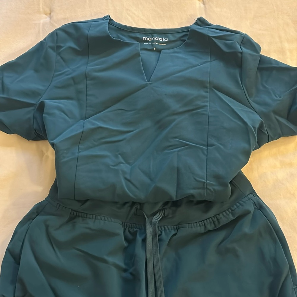 Mandala Teal Scrub Set